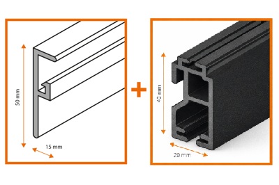 In het kozijn - ophangcassette antraciet